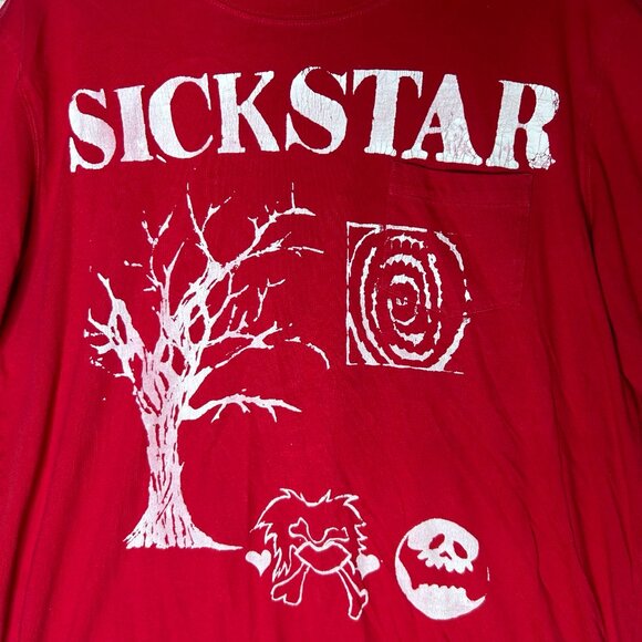 Lands End Sickstar Graphic T-Shirt Pocket Tee Red L/T 42-44 - Picture 2 of 5
